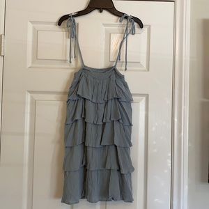 Olivaceous ruffle tiered dress small sage green